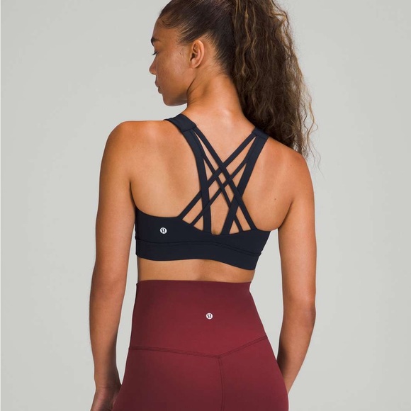 lululemon Black Strappy Sports Bra luxtreme perfection condition activewear gym - Picture 2 of 10